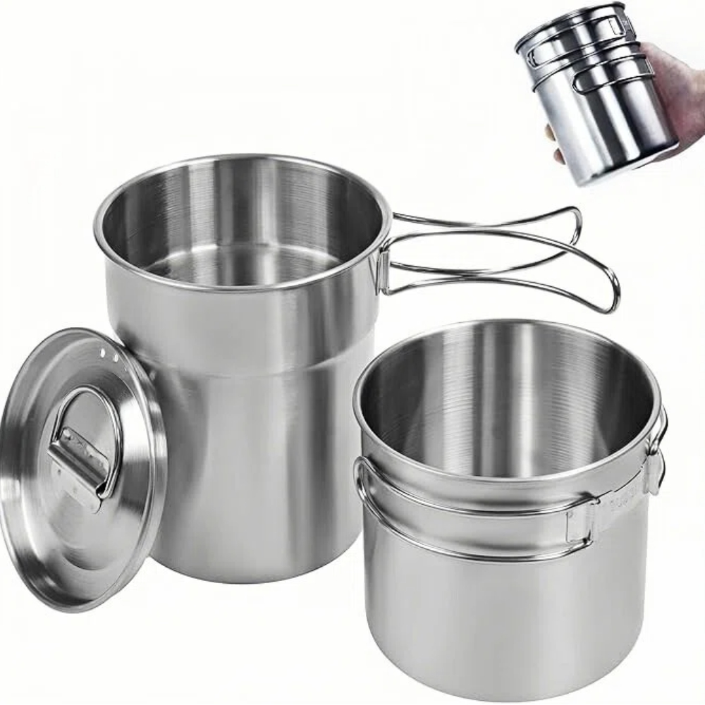 Camping Cooking Pot Stainless Steel - Foldable Camping Cups Mugs Camping Pot