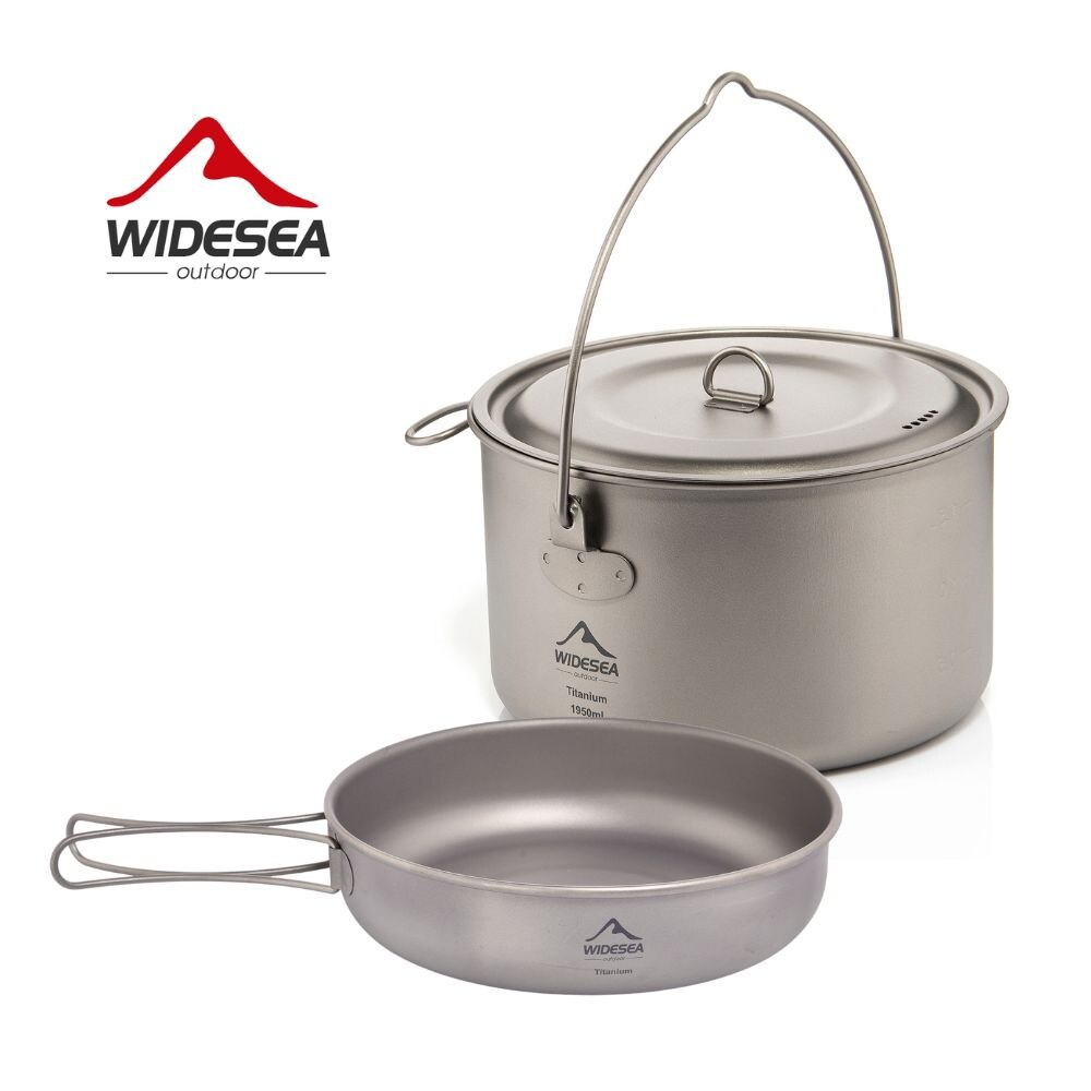 Camping Cooking Pot Stainless Steel - Widesea Camping Tableware Titanium Cookware Set