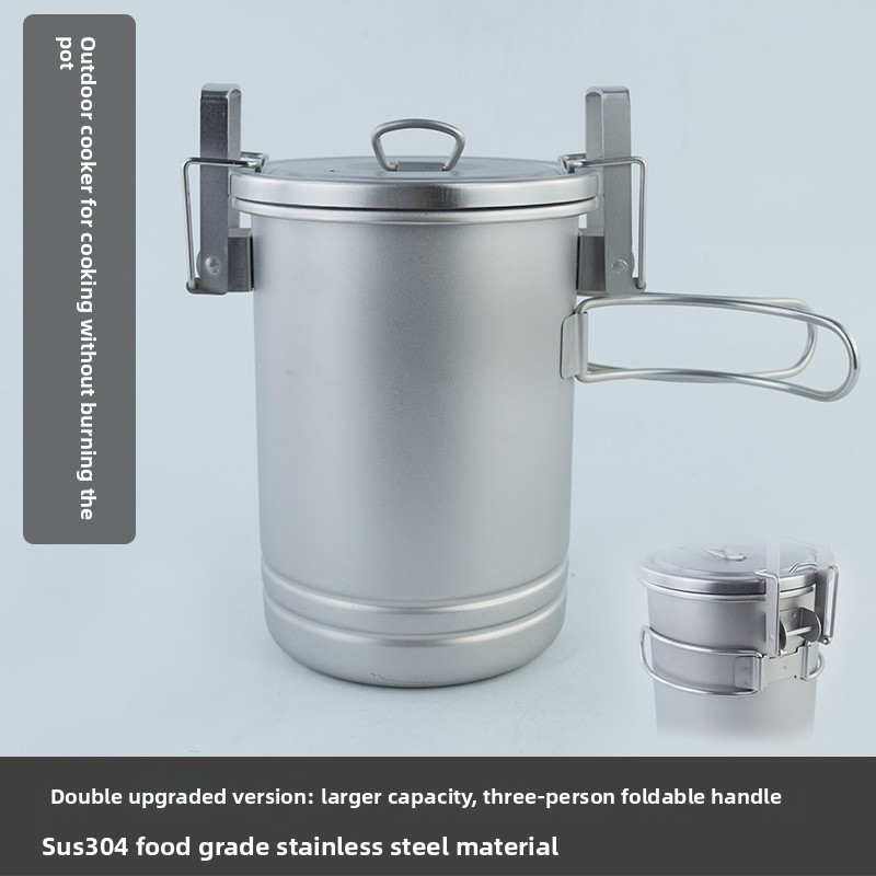 Camping Cooking Pot Stainless Steel - Multi Functional Camping Rice Cook Pot