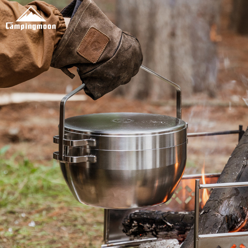Camping Cooking Pot Stainless Steel - Multi-Purpose Camping Pot - 304 Heavy-Duty