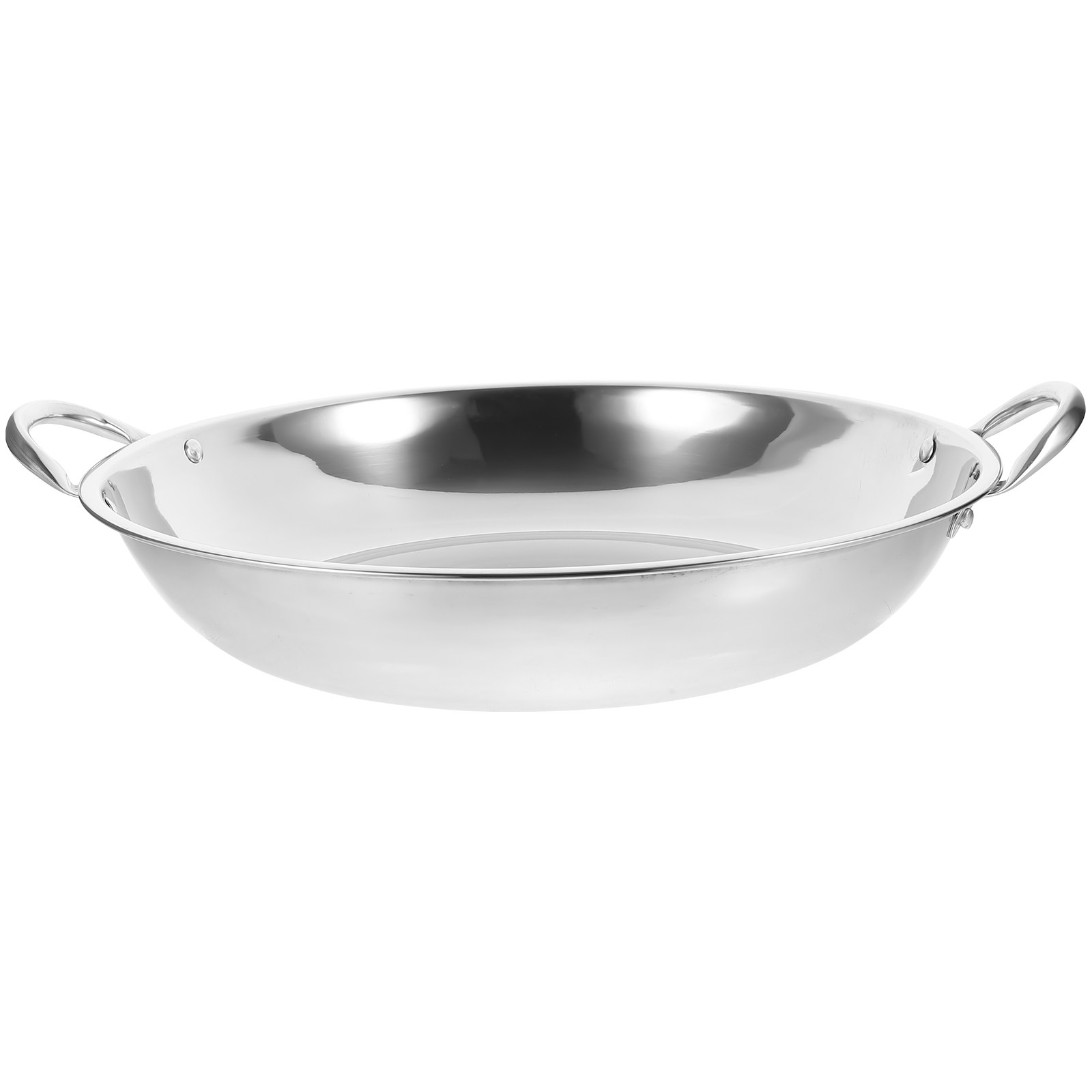 Camping Cooking Pot Stainless Steel - Double Handle Stainless Steel Wok Cooking