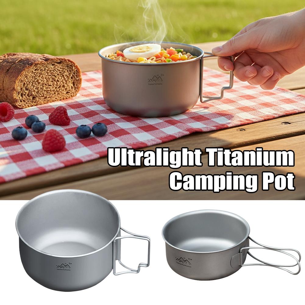 Camping Cooking Noodles - Compact Titanium Alloy Camping Pot Backpacking