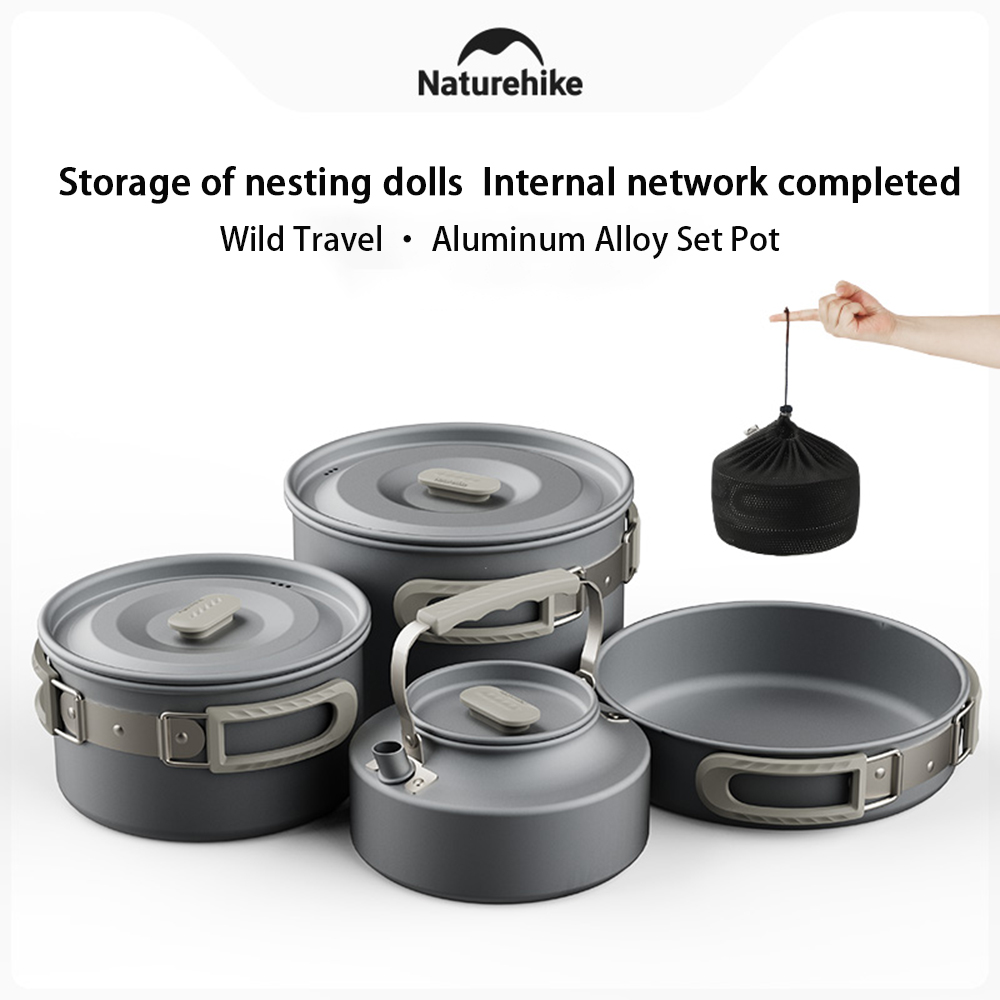 Camping Cooking Pot Stainless Steel - Naturehike Outdoor Pot Set,Camping Cooking Equipment,Portable