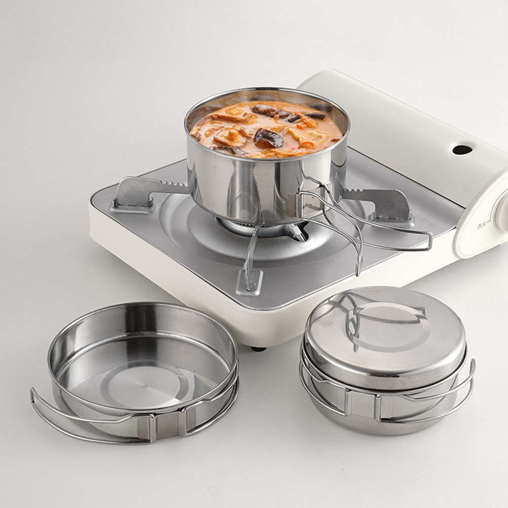 1Set Stainless Steel Camping C - огляд і ціна Camping Cooking Pot Stainless Steel