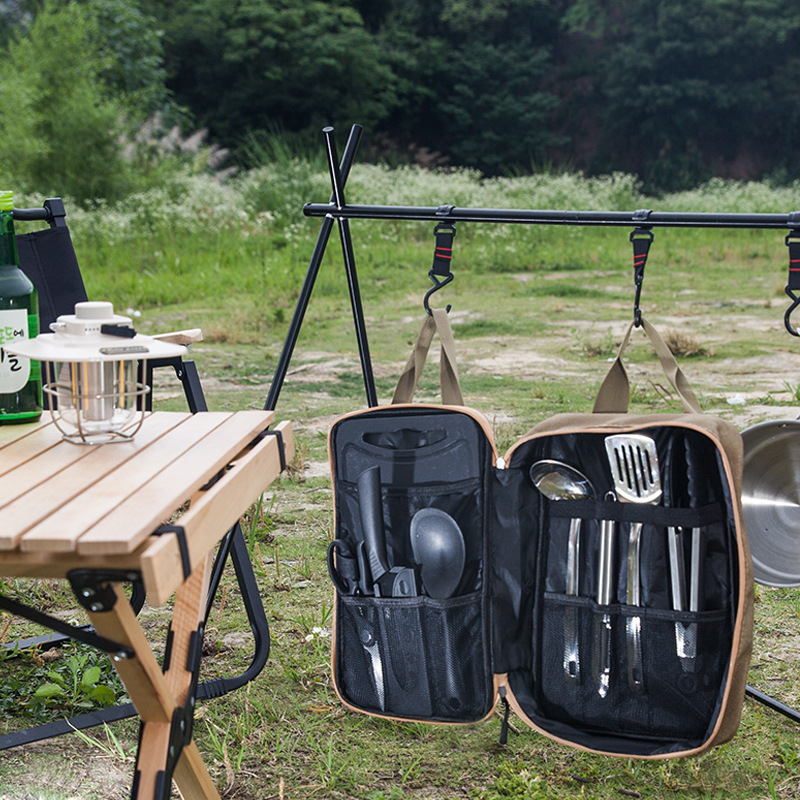 8pcs Camping Kitchen Cookware  - огляд і ціна Camping Cooking Set With Bag