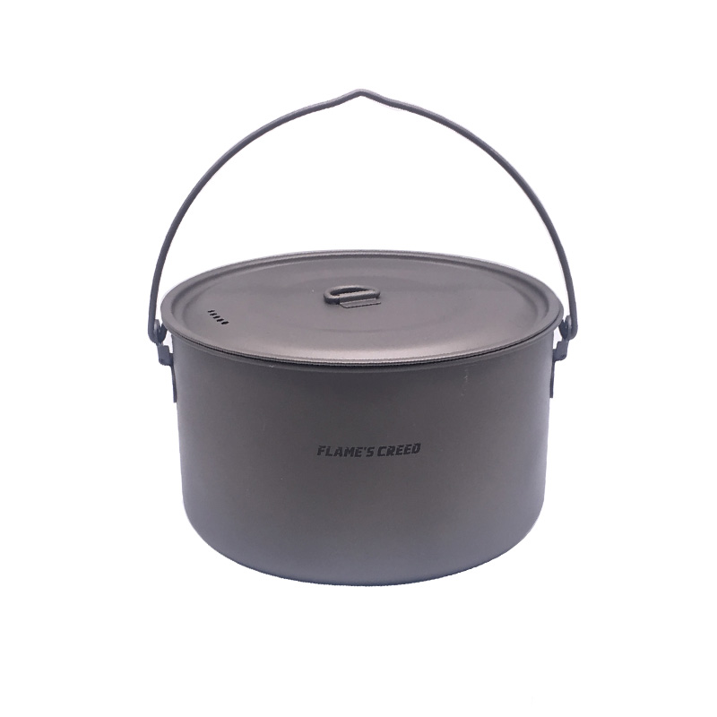 FLAME'S CREED 1100ml 1950ml Ul - огляд і ціна Camping Cooking Pot Stainless Steel