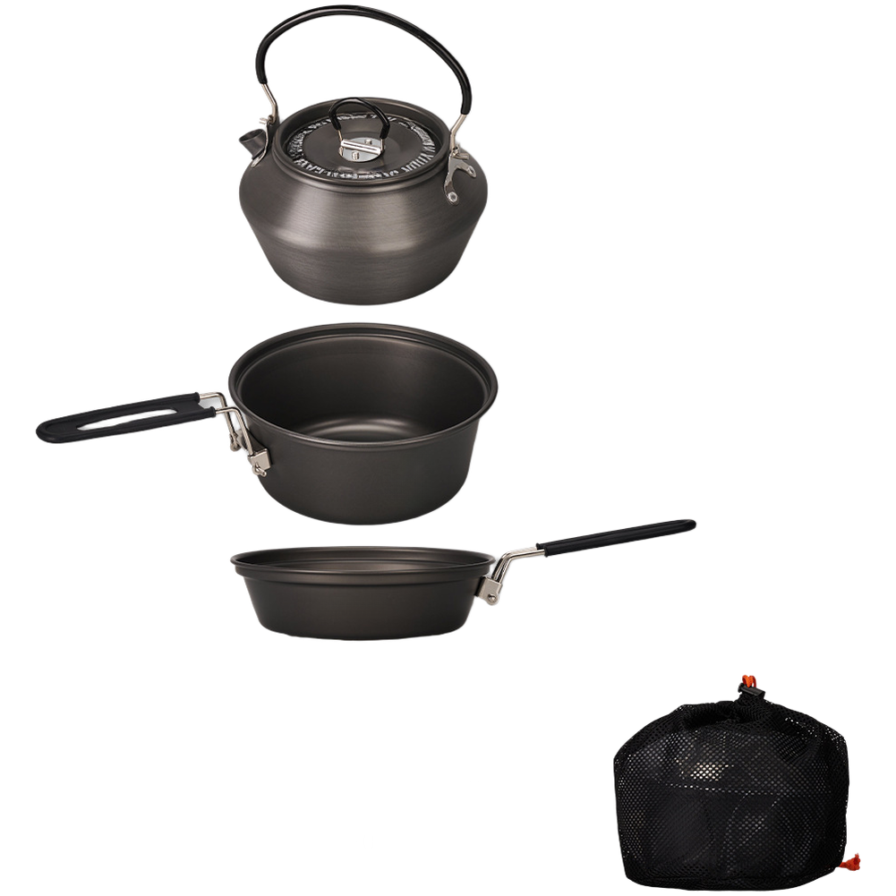 Lightweight Aluminum Alloy Cam - огляд і ціна Camping Cooking Set With Kettle