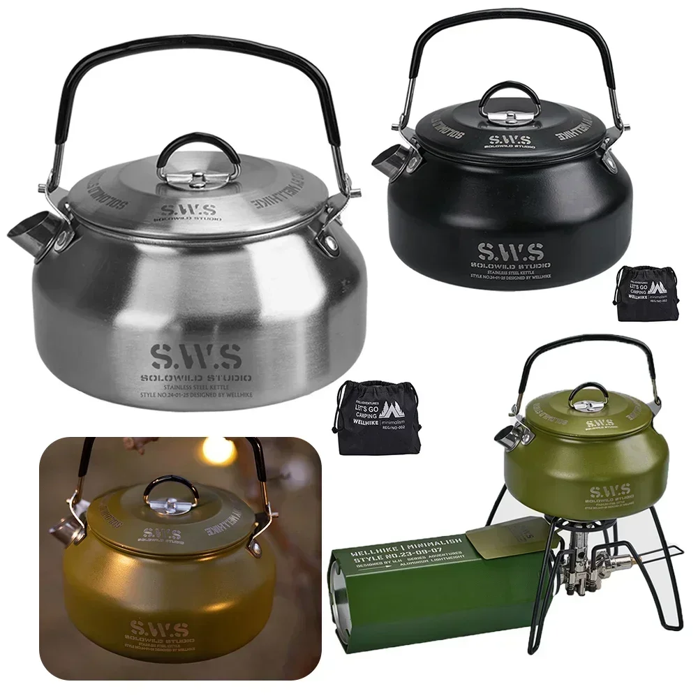 Stainless Steel Kettle 0.8L Po - огляд і ціна Camping Cooking Pot Stainless Steel