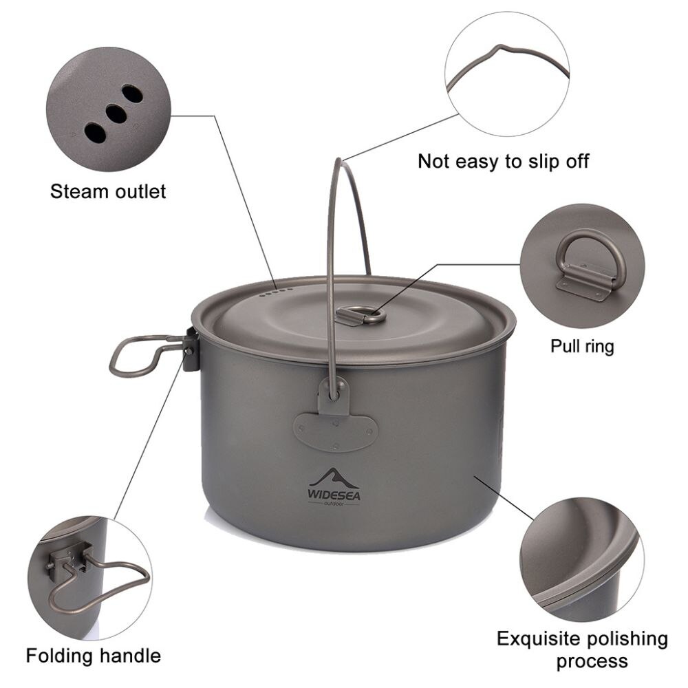 Widesea Camping Tableware Tita - огляд і ціна Camping Cooking Pot Stainless Steel