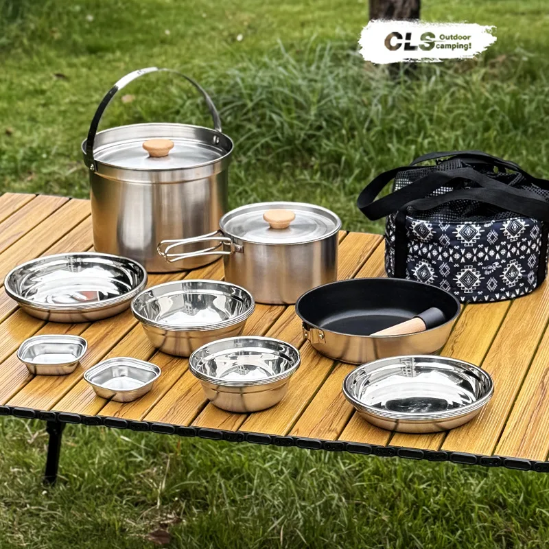 NOBANA&CLS 22PCS Stainless Ste - огляд і ціна Camping Cooking Pot Stainless Steel