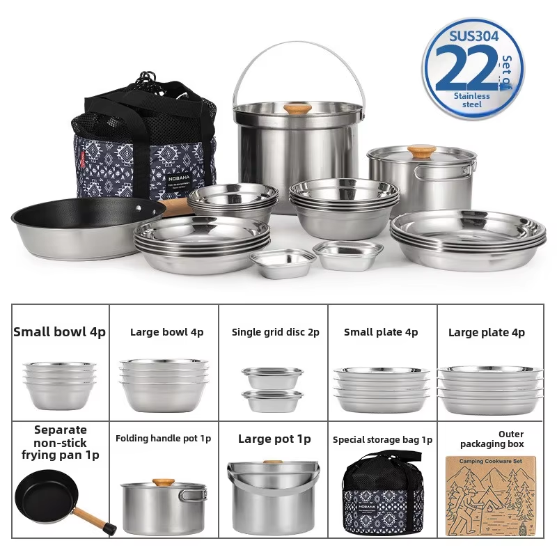 NOBANA Newest Outdoor Stainles - огляд і ціна Camping Cooking Pot Stainless Steel