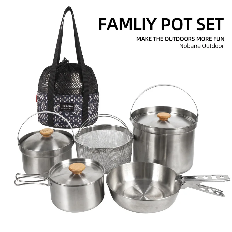 2026 New Outdoor Stainless Ste - огляд і ціна Camping Cooking Pot Stainless Steel