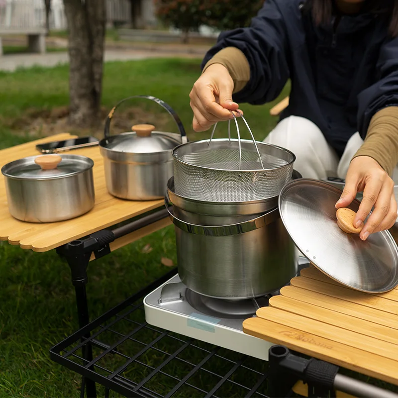 2026 New Outdoor Stainless Ste - огляд і ціна Camping Cooking Pot Stainless Steel