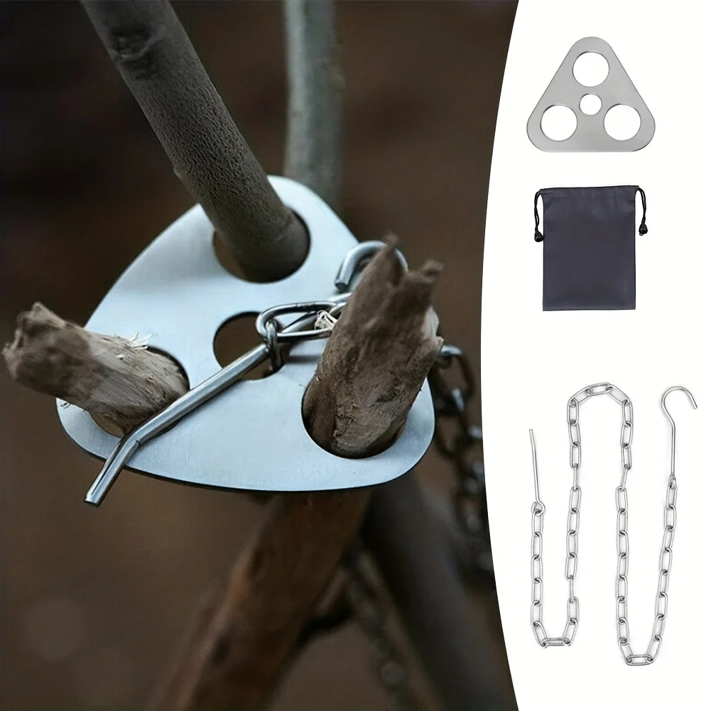 Outdoor BBQ Tripod Portable De - огляд і ціна Camping Cooking Pot Stainless Steel