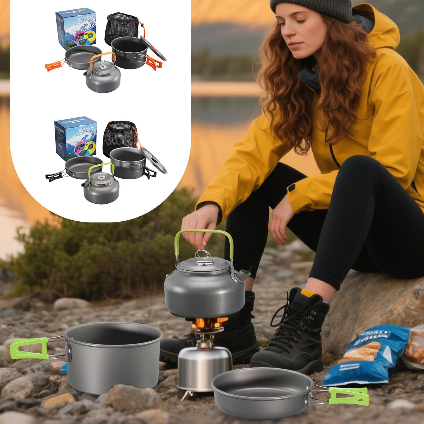 Camping Cookware Camping Cook  - огляд і ціна Camping Cooking Set With Kettle
