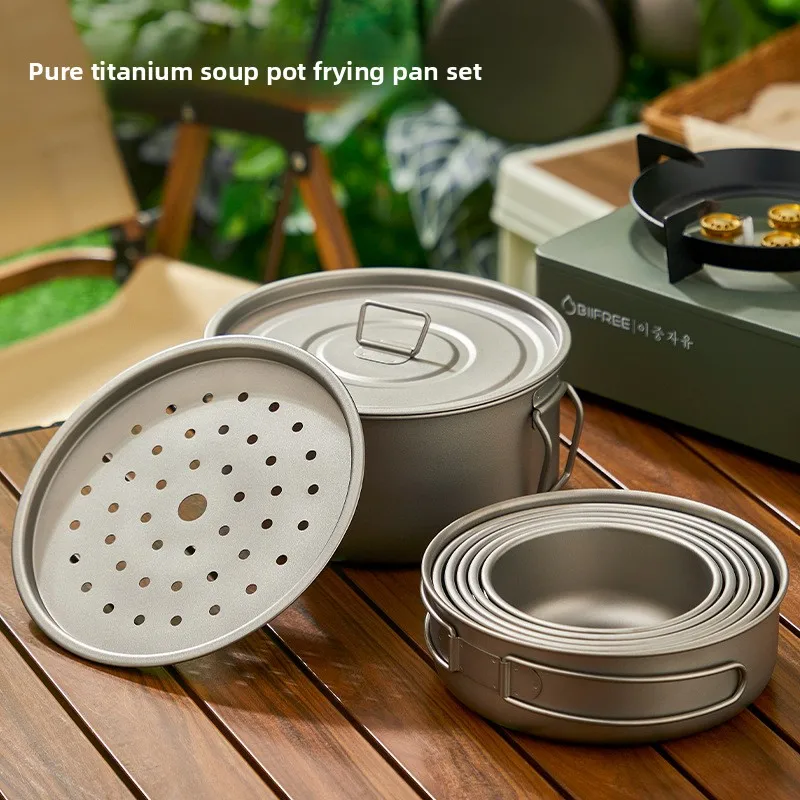 Titanium Outdoor Pot Set Picni - огляд і ціна Camping Cooking Set With Bag