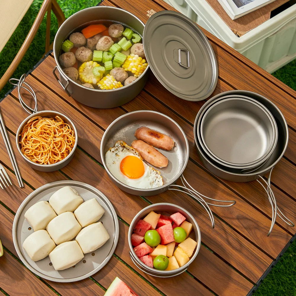 Titanium Outdoor Pot Set Picni - огляд і ціна Camping Cooking Set With Bag