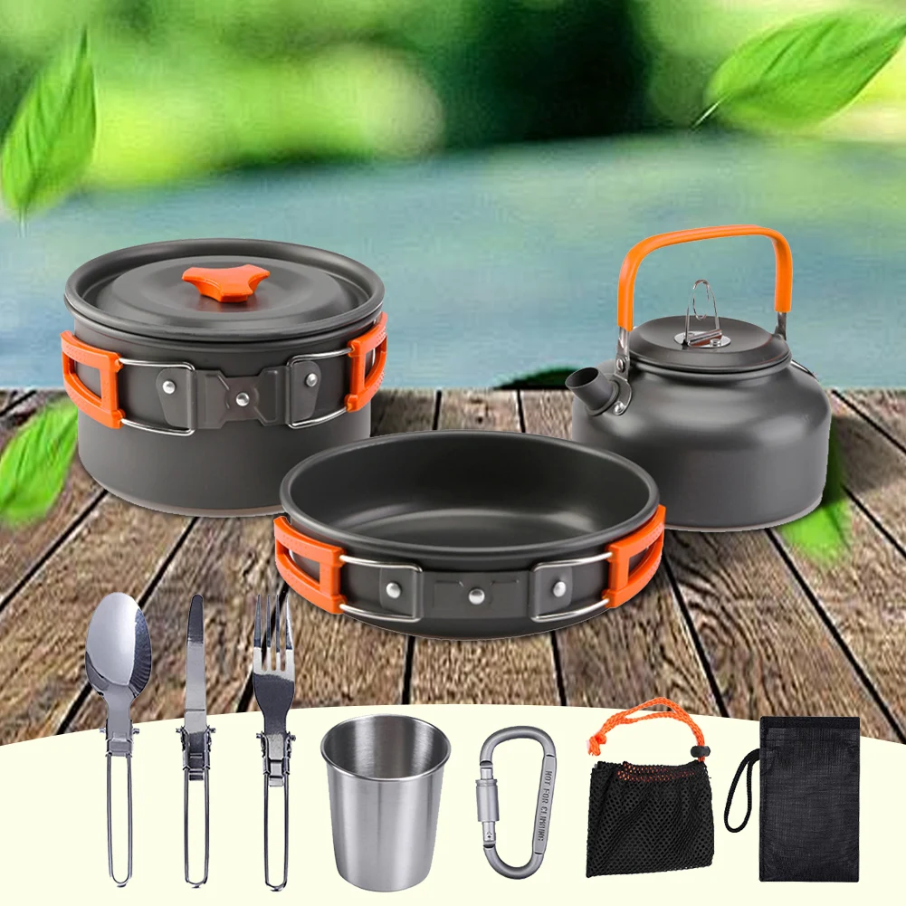 Camping Cookware Kit Kettle Po - огляд і ціна Camping Cooking Pot Stainless Steel