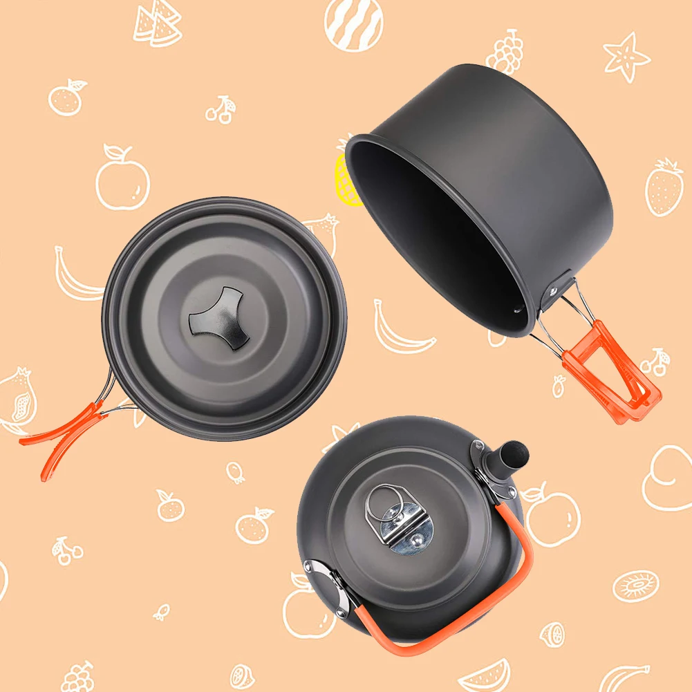 Camping Cookware Kit Kettle Po - огляд і ціна Camping Cooking Pot Stainless Steel